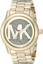 Michael Kors Runway Gold Dial Gold Steel Strap Watch for Women - MK5706