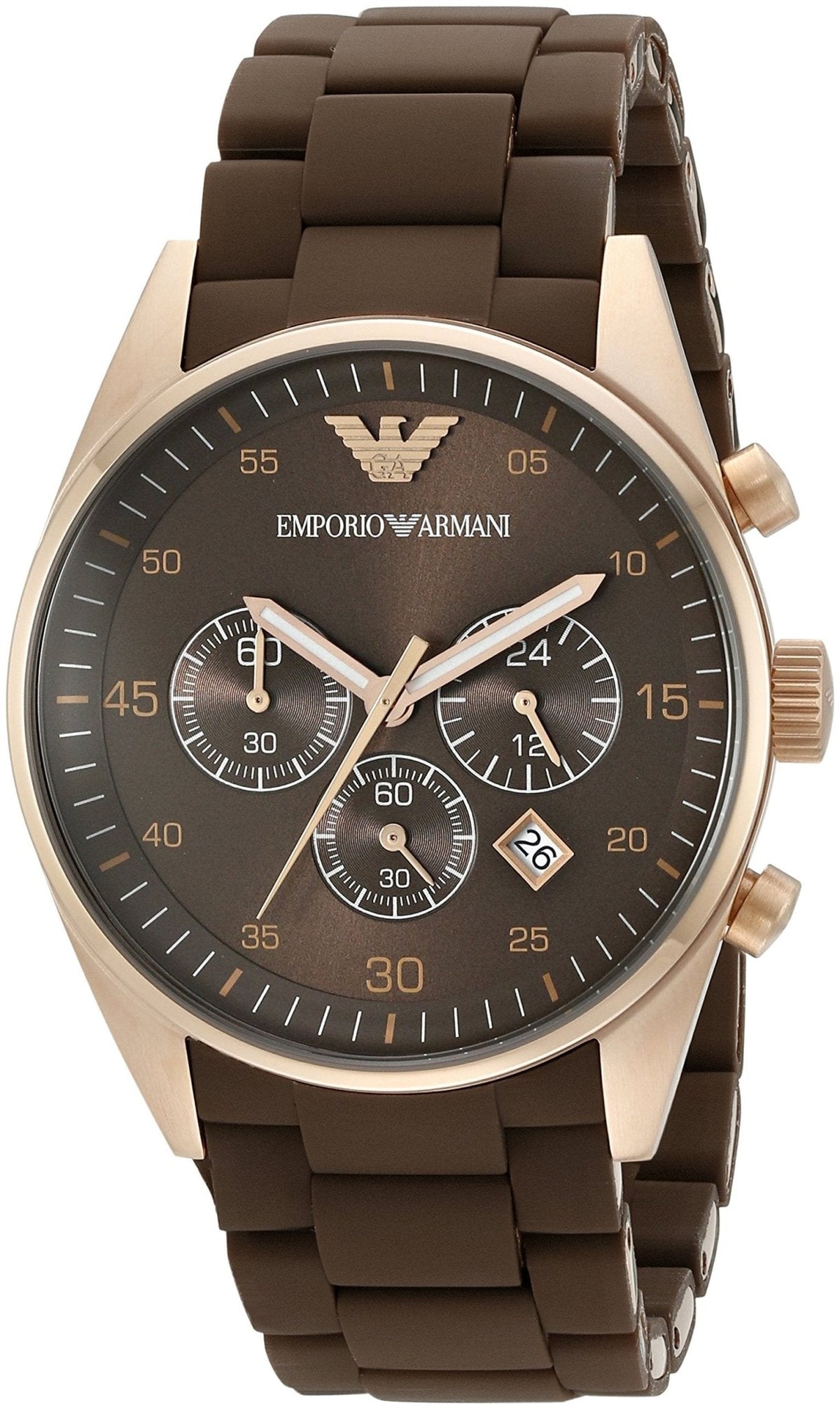 Emporio Armani Sport Chronograph Brown Dial Brown Steel Watch For Men - AR5890
