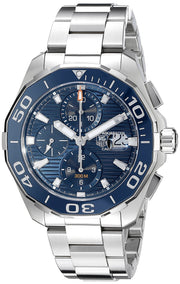 Tag Heuer Aquaracer Calibre 16 43mm Blue Dial Silver Steel Strap Watch for Men - CAY211B.BA0927