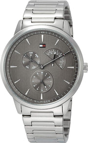 Tommy Hilfiger Brad Chronograph Quartz Grey Dial Silver Steel Strap Watch For Men - 1710385