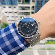 Tissot Luxury Powermatic 80 Black Dial Silver Steel Strap Watch For Men - T086.407.11.051.00