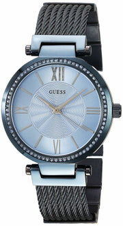 Guess Soho Diamonds Blue Dial Blue Mesh Bracelet Watch For Women - W0638L3