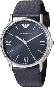 Emporio Armani Kappa Quartz Blue Dial Blue Leather Strap Watch For Women - AR11012