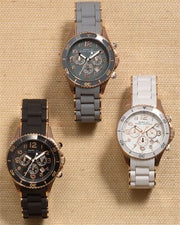 Marc Jacobs Rock Chronograph Grey Dial Grey Silicone Strap Watch for Women - MBM2550