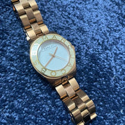 Marc Jacobs Amy White Dial Gold Steel Strap Watch for Women - MBM3051