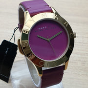 Marc Jacobs Blade Purple Dial Purple Leather Strap Watch for Women - MBM1203