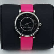 Marc Jacobs Roxy Black Dial Pink Leather Strap Watch for Women - MJ1535