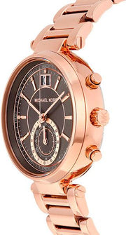 Michael Kors Sawyer Rose Gold Dial Rose Gold Steel Strap Watch for Women - MK6226