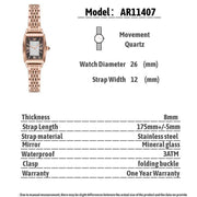 Emporio Armani Gianni T-Bar Analog Crystal Brown Dial Rose Gold Steel Strap Watch For Women - AR11407