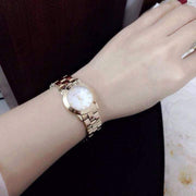 Marc Jacobs Mini Amy White Dial Gold Steel Strap Watch for Women - MBM3057