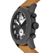 Marc Jacobs Larry Chronograph Black Dial Brown Leather Strap Watch for Men - MBM5053