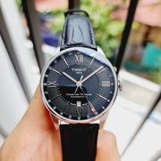 Tissot Chemin Des Tourelles Powermatic 80 Black Dial Black Leather Strap Watch For Men - T099.407.16.058.00