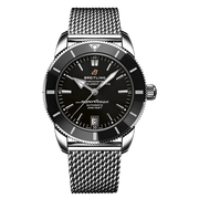 Breitling Superocean Heritage B20 Automatic 42 Black Dial Silver Mesh Bracelet Watch for Men - AB2010121B1A1