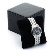 Emporio Armani Velente Chronograph Black Dial Silver Steel Strap Watch For Women - AR0674