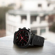 Emporio Armani Luigi Chronograph Black Dial Black Rubber Strap Watch For Men - AR11024
