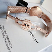 Emporio Armani Dress Quartz Rose Gold Dial Rose Gold Steel Strap Watch For Women - AR11062