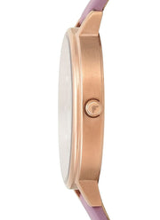 Emporio Armani Kappa Mother Of Pearl White Dial Pink Leather Strap Watch For Women - AR11130