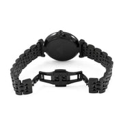 Emporio Armani Gianni T Bar Black Dial Black Steel Strap Watch For Women - AR11245