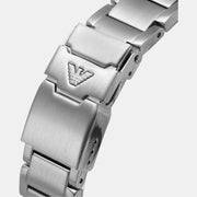 Emporio Armani Diver Chronograph Black Dial Silver Steel Strap Watch For Men - AR11360