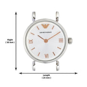 Emporio Armani Gianni T Bar Quartz Silver Dial Silver Steel Strap Watch For Women - AR1935