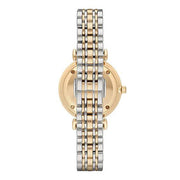 Emporio Armani Gianni T Bar Analog White Dial Two Tone Steel Strap Watch For Women - AR2076