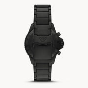 Emporio Armani Diver Chronograph Black Dial Black Steel Strap Watch For Men - AR80050