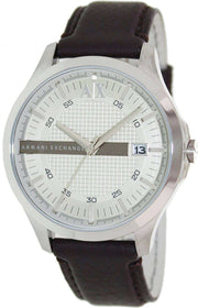 Armani Exchange Whitman Silver Dial Brown Leather Strap Watch For Men - AX2100