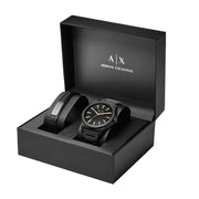 Armani Exchange Nico Analog Black Dial Black Steel Strap Watch For Men - AX7102
