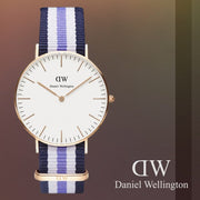 Daniel Wellington Classic Trinity White Dial Three Tone Nylon Strap Watch For Women - 0509DW