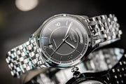 Tissot T Classic T One Automatic Black Dial Silver Steel Strap Watch For Men - T038.430.11.057.00