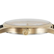 Gucci G-Timeless Mother of Pearl Dial Black Leather Strap Watch For Women - YA126589