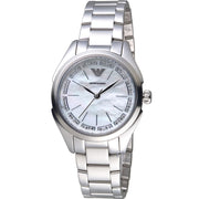 Emporio Armani Valeria Quartz Mother of Pearl Dial Silver Steel Strap Watch For Women - AR11030