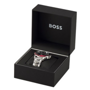 Hugo Boss Troper Chronograph Black Dial Silver Steel Strap Watch For Men - 1514108