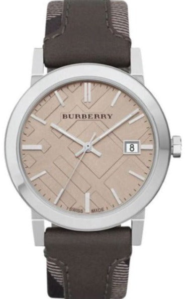 Burberry The City Grey Dial Leather Strap Watch for Men - BU9020