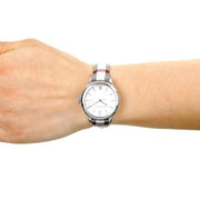 Burberry Classic Stone Silver Dial Horseberry Black Leather Strap Watch for Women - BU10103