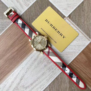 Burberry The City Champagne Dial Leather Strap Watch for Women - BU9139
