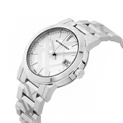 Burberry The City White Dial Silver Steel Strap Watch for Women - BU9144