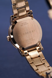 Burberry The City Diamonds Rose Gold Dial Rose Gold Steel Strap Watch for Women - BU9126