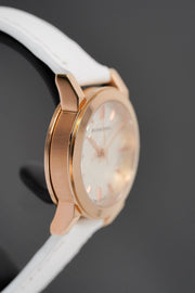 Burberry The City White Dial White Leather Strap Watch for Women - BU9209