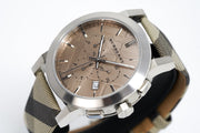 Burberry The City Smoked Brown Dial Brown Leather Strap Watch for Men - BU9361