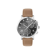 Hugo Boss Spirit Grey Dial Brown Leather Strap Watch for Men - 1513691