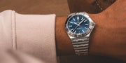 Breitling Chronomat GMT 40 Blue Dial Silver Steel Strap Watch for Men - A32398101C1A1