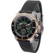 Breitling Superocean Heritage B01 Chronograph 44 Limited Edition Green Dial Black Mesh Bracelet Watch for Women - UB01622A1L1S1