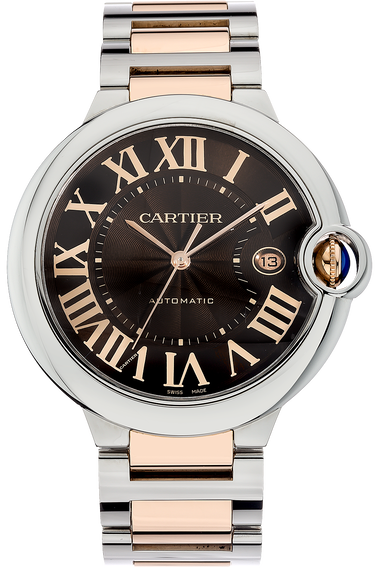 Cartier Ballon Bleu de Cartier Brown Dial Two Tone Steel Strap Watch for Men - W6920032