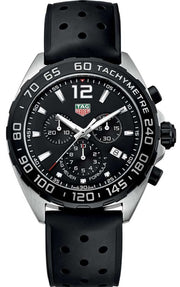 Tag Heuer Formula 1 Black Dial Black Leather Strap Watch for Men - CAZ1010.FT8024