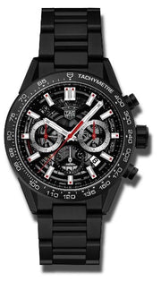Tag Heuer Carrera Automatic Chronograph Black Dial Black Steel Strap Watch for Men - CBG2090.BH0661
