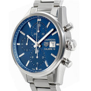 Tag Heuer Carrera Chronograph 41mm Blue Dial Silver Steel Strap Watch for Men - CBK2112.BA0715