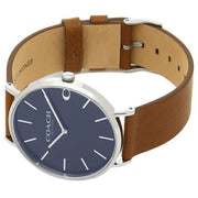 Coach Charles Blue Dial Brown Leather Strap Watch for Men - 14602151