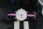 Daniel Wellington Classy Winchester White Dial Two Tone NATO Strap Watch For Women - DW00100065
