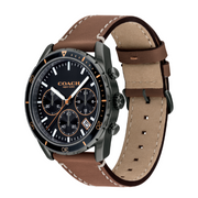 Coach Sullivan Chronograph Black Dial Brown Leather Strap Watch for Men - 14602070